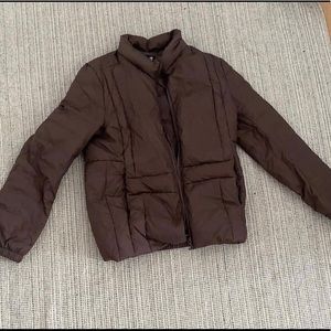 Brown puffer jacket